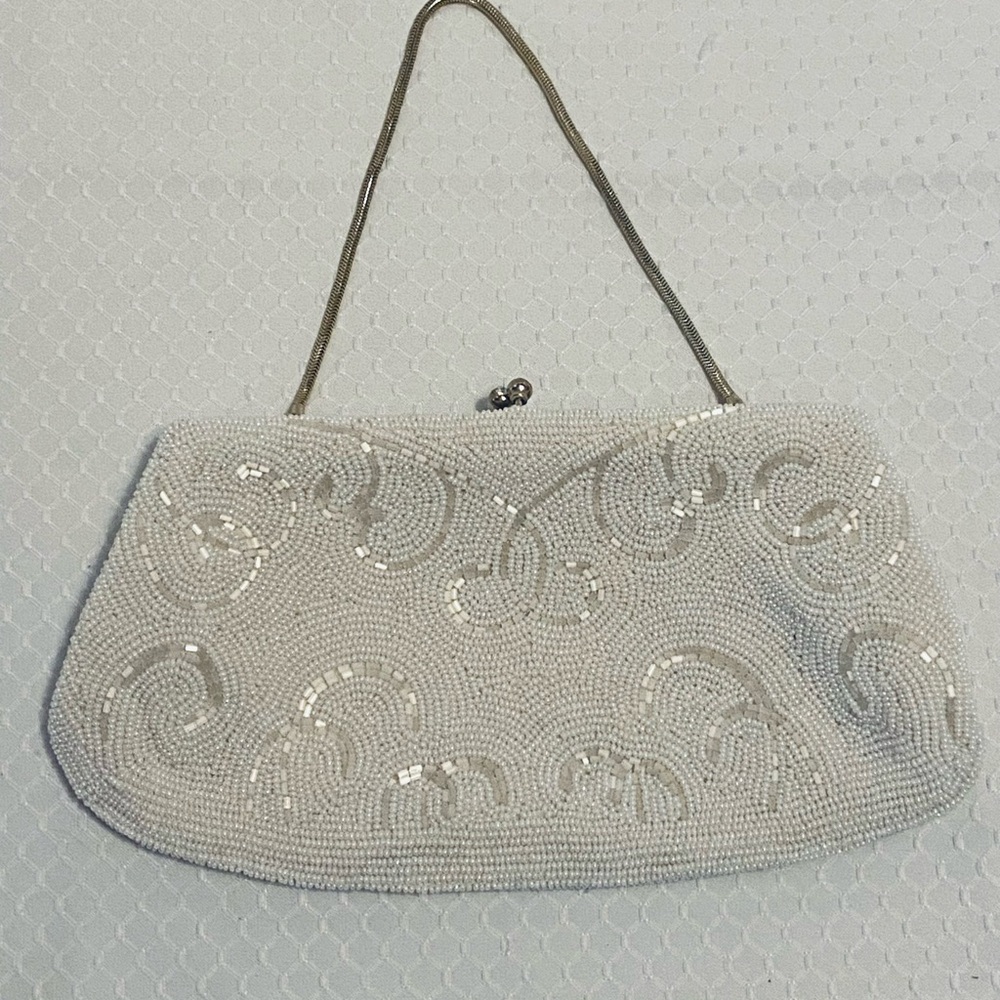 MANTESSA Beaded Evening Bag from Japan. Use with Gold Chain or Clutch.